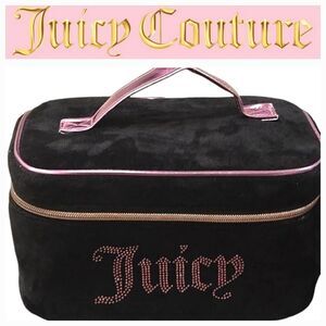 Juicy Couture Pink Rhinestone Logo Veliur Cosmetic Case